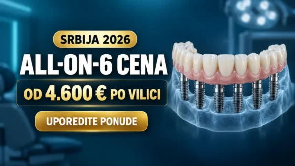 All-on-6 cena u Srbiji 2026 – kompletan tretman od 4.600 € po vilici