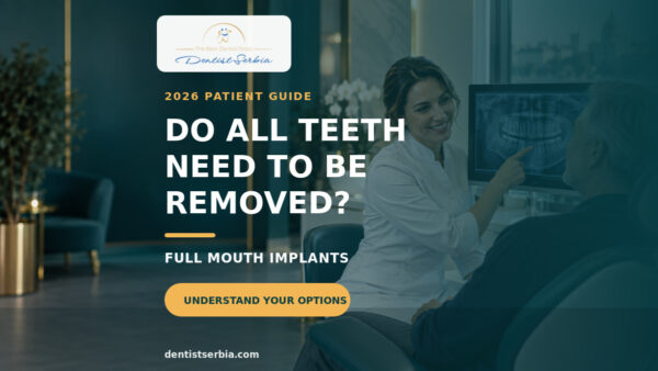Dentist explaining whether all teeth need removal before full mouth dental implants